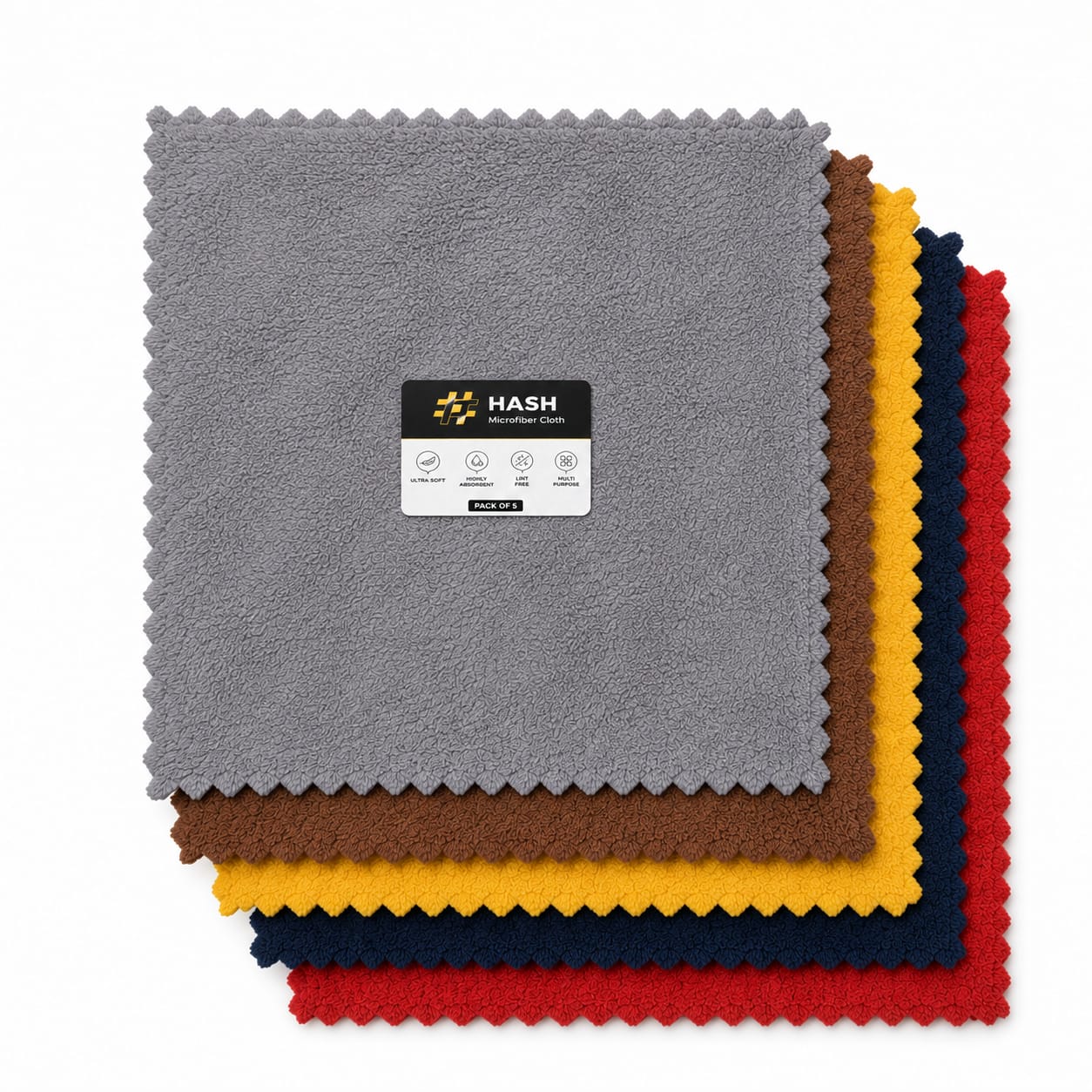 Premium Microfiber Cleaning Cloth 30×30 CM – Pack of 5 | Multi-Purpose & Reusable